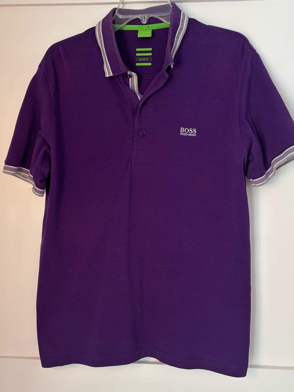 Boss Purple Polo with Contrast Trim size large in good condition